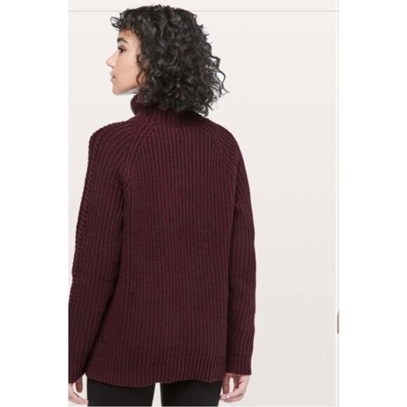 Lululemon Bring The Cozy Chunky Cable Knit Pullover Sweater 2 Dark Adobe - Picture 12 of 14